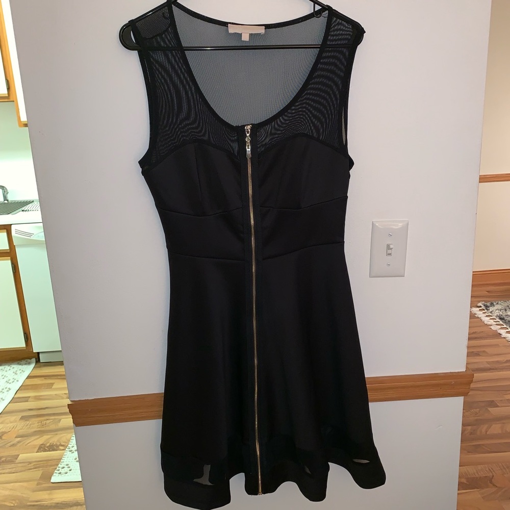 Black Zipper Front Dress